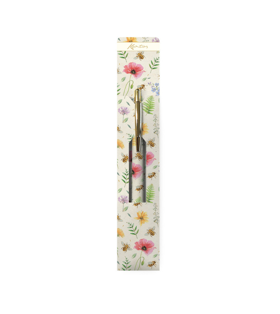 Penna a scatto nera Api e fiori con astuccio