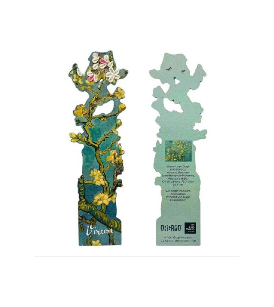 Segnalibro pop-up realizzato con la tecnica del quilling. Mandorlo in Fiore