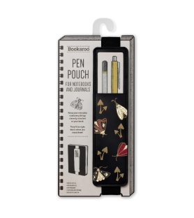 Portapenne Bookaroo Falene Dorate con elastico per taccuino