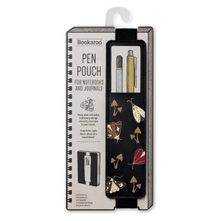 Portapenne Bookaroo Falene Dorate con elastico per taccuino