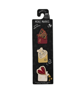 3 segnapagine a clip  magnetici– Falene Dorate- Bookaroo