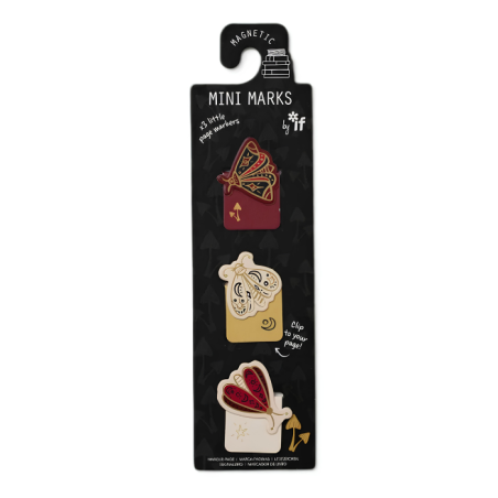 3 segnapagine a clip  magnetici– Falene Dorate- Bookaroo