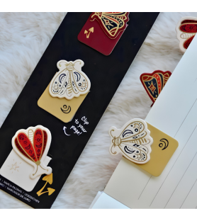 3 segnapagine a clip  magnetici– Falene Dorate- Bookaroo