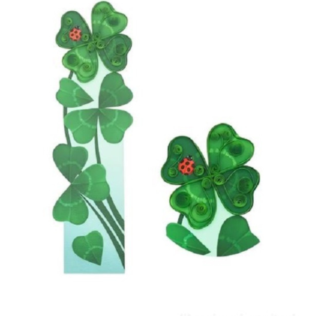 Segnalibro pop-up realizzato con la tecnica del quilling. Good luck