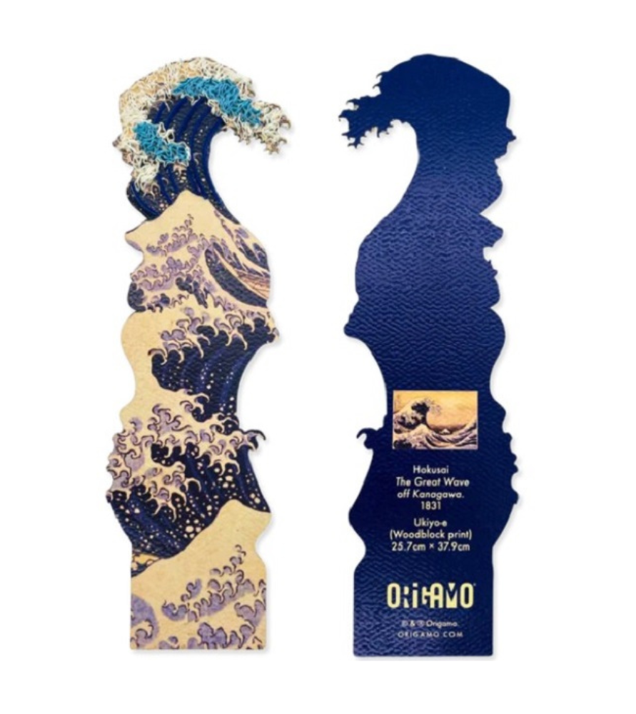 Segnalibro pop-up realizzato con la tecnica del quilling.L'onda di Hokusai