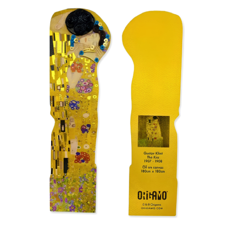 Segnalibro pop-up realizzato con la tecnica del quilling. iL BACIO, KILIMT
