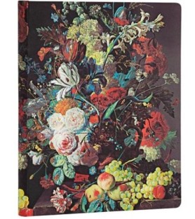 Paperblanks, quaderno taccuino rigido, cm 12x17, riga,Van Huysum