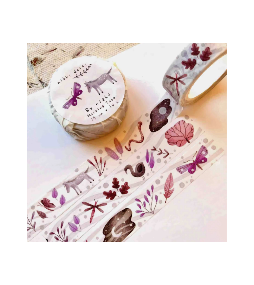 Nastro washi « By Night ». Dim. 10 metri per 1.5 cm