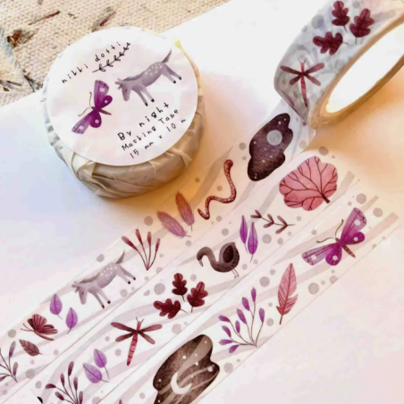Nastro washi « By Night ». Dim. 10 metri per 1.5 cm