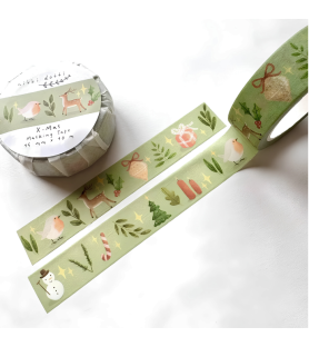 Nastro washi « Natale ». Dim. 10 metri per 1.5 cm