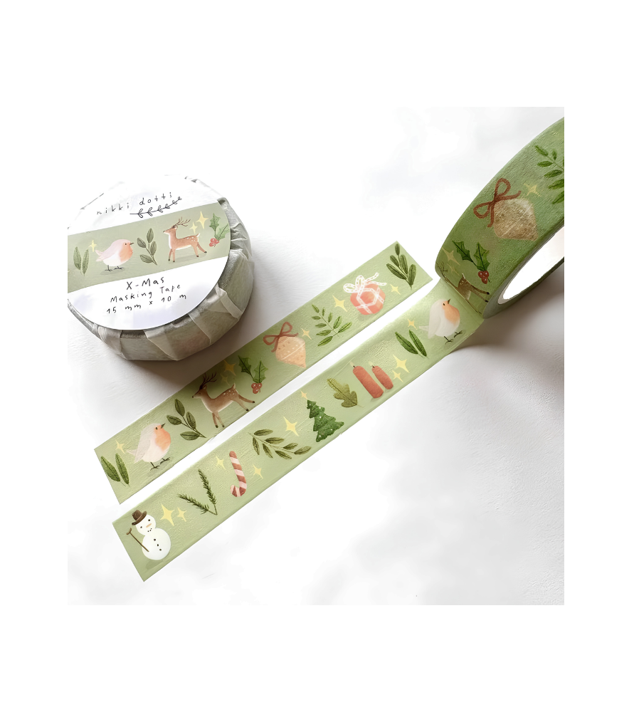 Nastro washi « Natale ». Dim. 10 metri per 1.5 cm