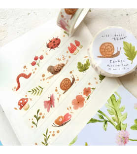 Washi tape fine a tema foresta. Dim. 10 metri per 1.5 cm