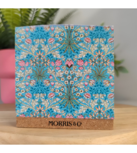 William Morris- Cubo memo  700 foglio, con base in sughero                                     William Morris. 9x9x10cm