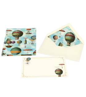 Plico 10 Fogli e Buste Air Balloons Kartos 19x25 cm