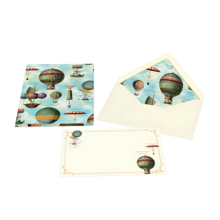 Plico 10 Fogli e Buste Air Balloons Kartos 19x25 cm