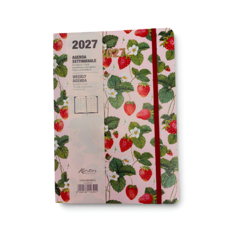 Agenda Settimanale 2027 Kartos Strawberries 17x24 | Muse di Carta