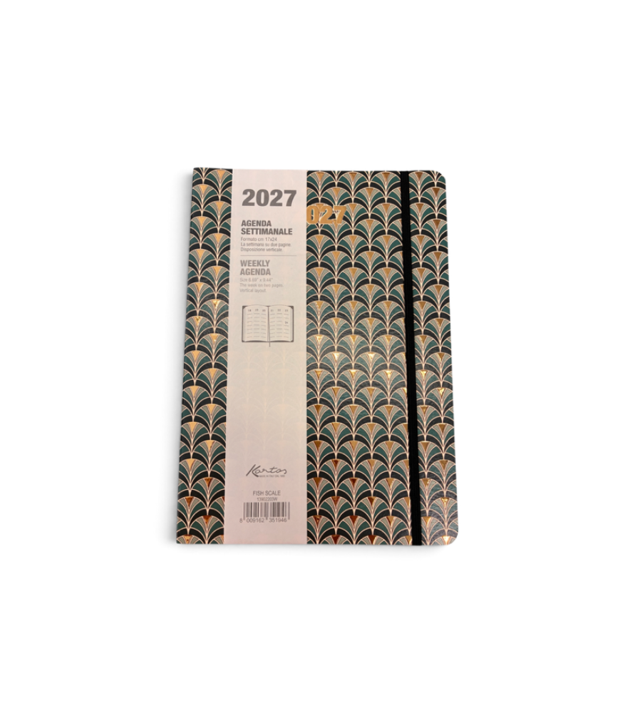 Agenda Settimanale 2027 Kartos Fish Scale 17x24 | Muse di Carta