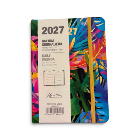 Agenda Giornaliera 2027 Kartos Tropical Vibes 12x17 cm