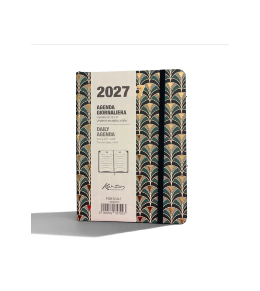 Agenda Giornaliera Kartos 2027 – Fish scale(12x17cm). Copertina flexi