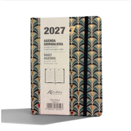 Agenda Giornaliera Kartos 2027 – Fish scale(12x17cm). Copertina flexi