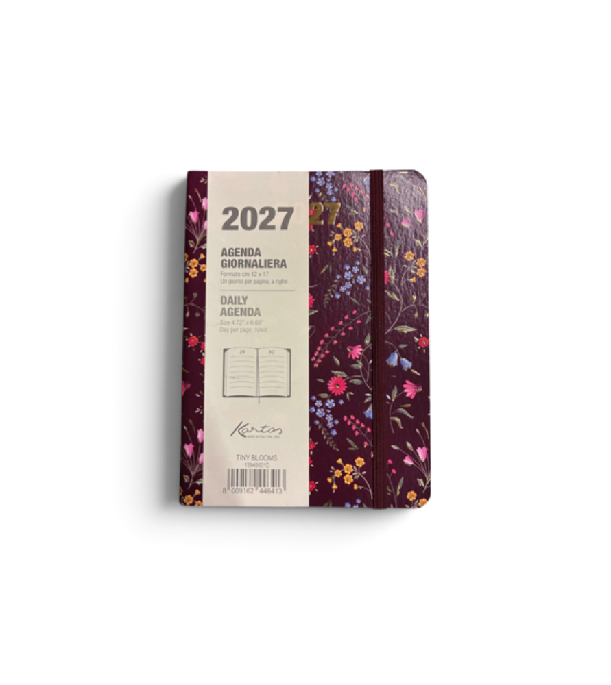 Agenda Giornaliera 2027 Kartos Tiny Blooms 12x17 cm
