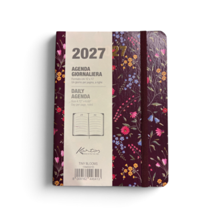 Agenda Giornaliera 2027 Kartos Tiny Blooms 12x17 cm