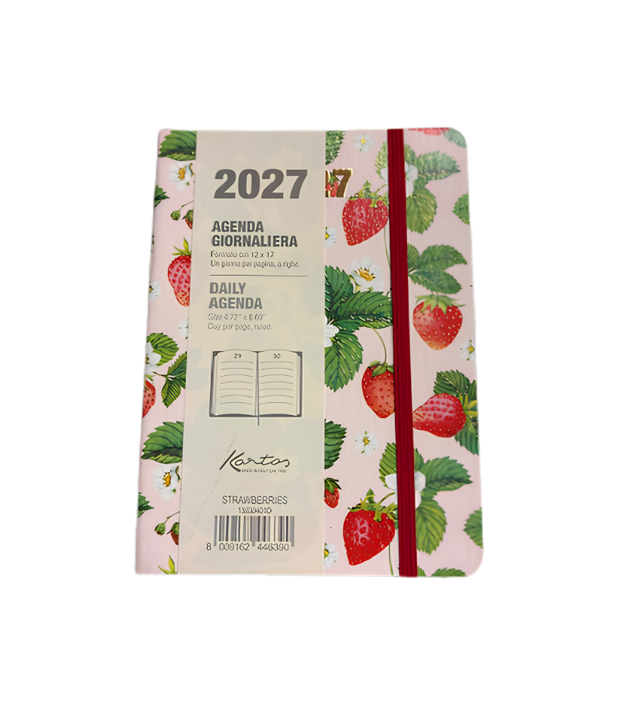 Agenda Giornaliera 2027 Kartos Strawberries 12x17 cm