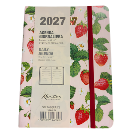 Agenda Giornaliera 2027 Kartos Strawberries 12x17 cm