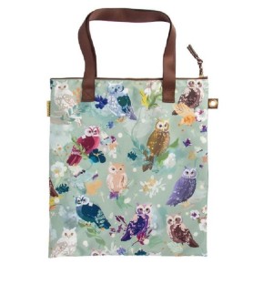 Borsa Tote con Gufi Artebene | Shopper con Cerniera Elegante|Muse di carta