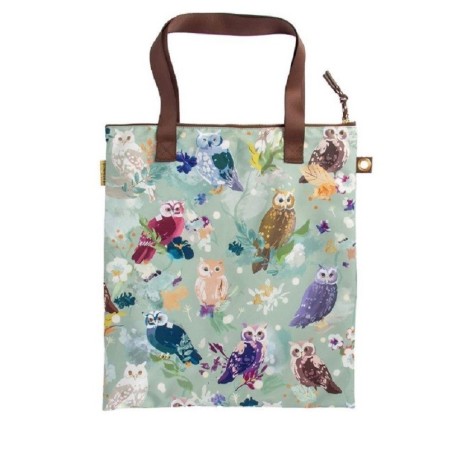 Borsa Tote con Gufi Artebene | Shopper con Cerniera Elegante|Muse di carta