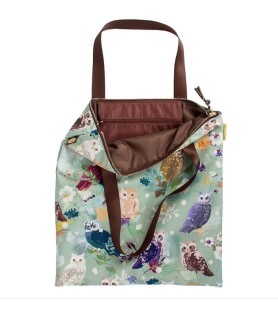 Borsa Tote con Gufi Artebene | Shopper con Cerniera Elegante|Muse di carta