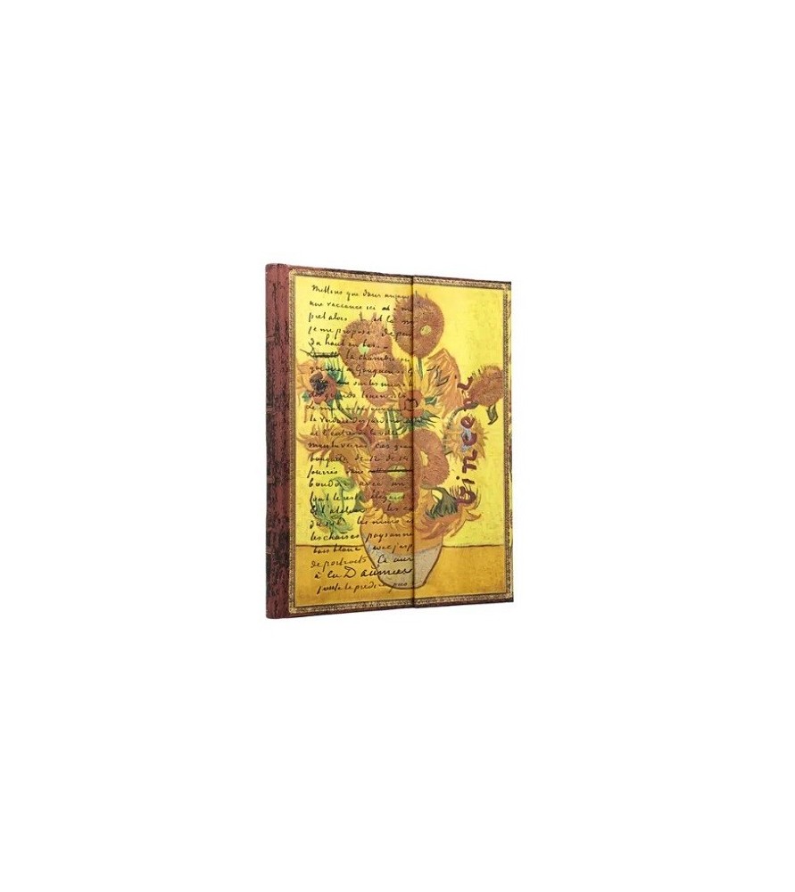 Paperblanks. Taccuino 18 x 24 cm rigido a righe. Van Gogh, Girasoli