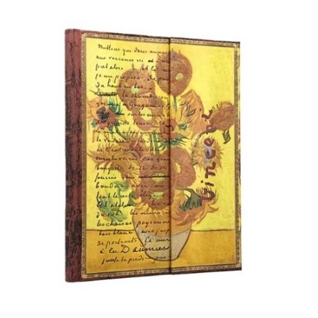 Paperblanks. Taccuino 18 x 24 cm rigido a righe. Van Gogh, Girasoli