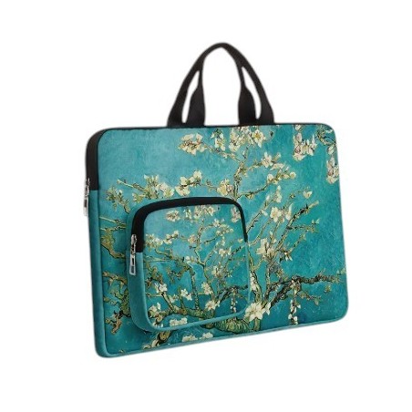 Custodia, porta laptop con manici in neoprene.Mandorlo. Cm 36,5  x 25.