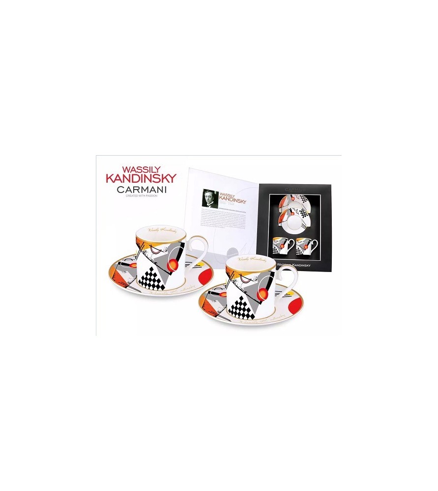 Set 2 Tazzine da Caffè in porcellana , "Orange" di Kandinsky