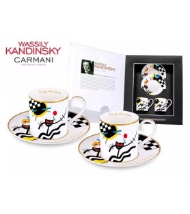 Set 2 Tazzine da Caffè in porcellana , " Suoni contrastanti" di Kandinsky