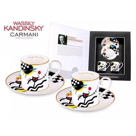 Set 2 Tazzine da Caffè in porcellana , " Suoni contrastanti" di Kandinsky