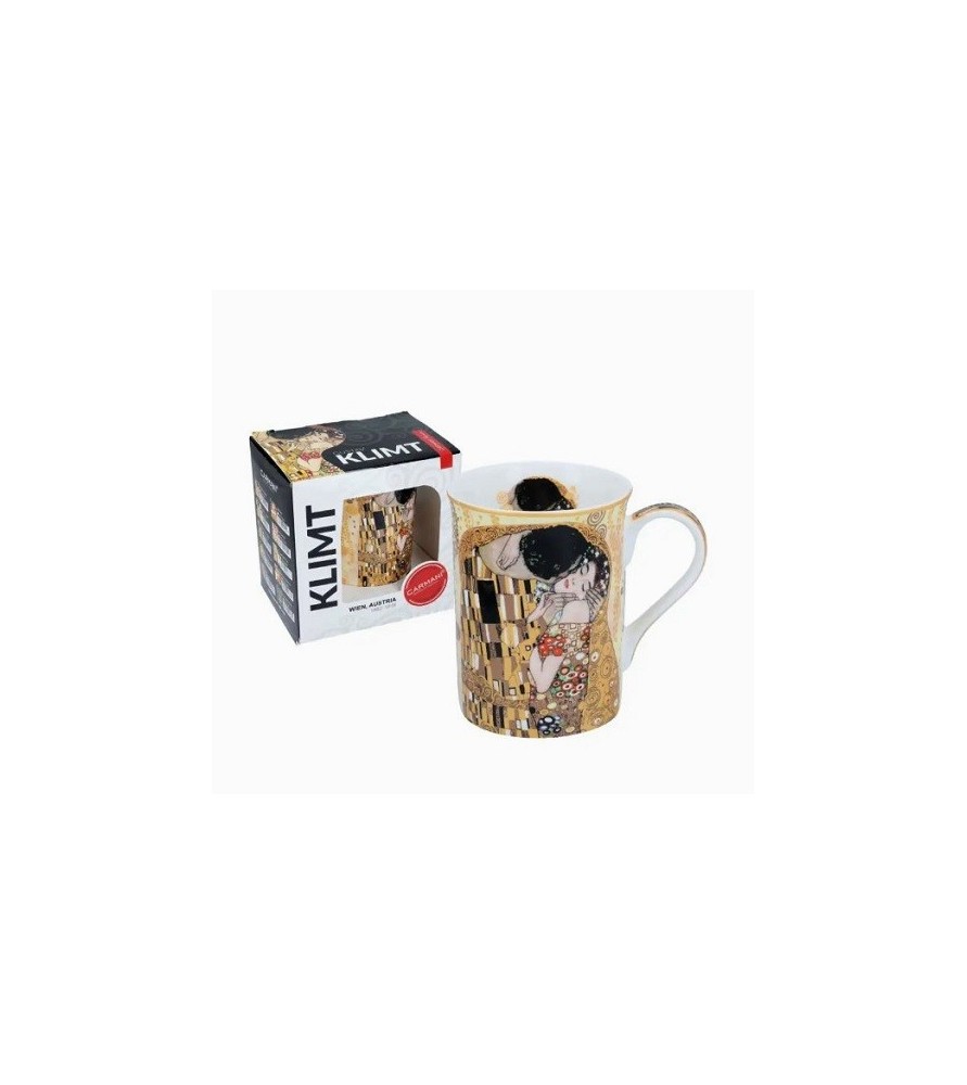 Mug Il Bacio di Gustav Klimt Sfondo Nero 360ml | Carmani