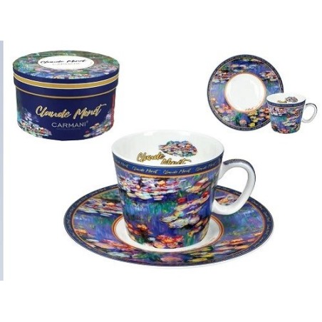 Tazzina Caffè Espresso e Piattino Ninfee Monet 100ml | Carmani