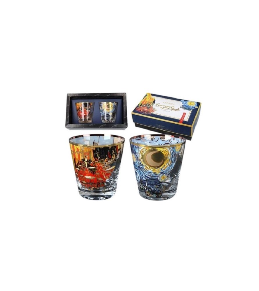 Set 2 Bicchieri Whisky Van Gogh Notte Stellata e Terrazza | Carmani