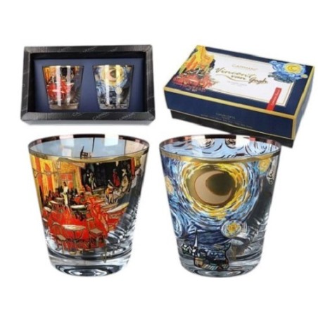 Set 2 Bicchieri Whisky Van Gogh Notte Stellata e Terrazza | Carmani