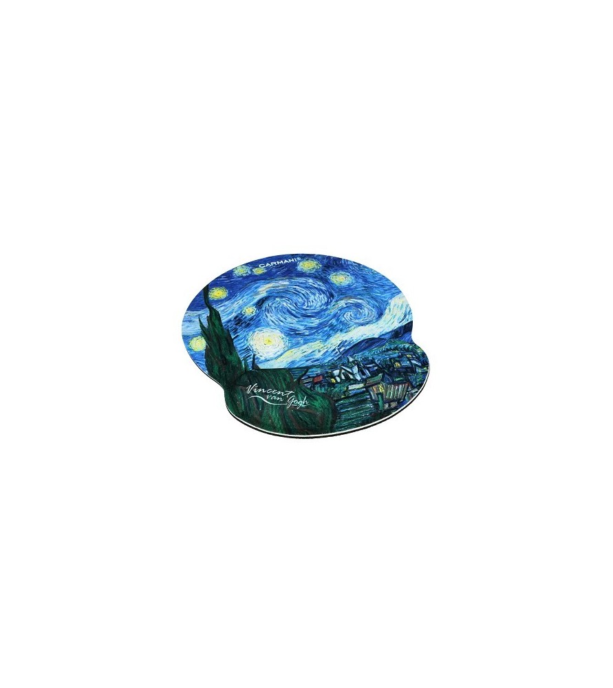 Tappettino mouse con cuscino da polso - V. van Gogh, Notte stellata