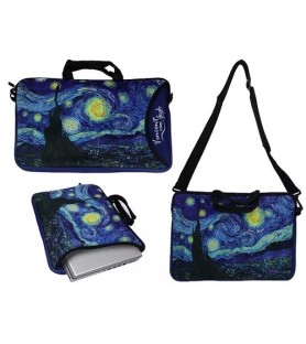 Valigetta porta pc con manici e tracolla - V. van Gogh, Notte stellata