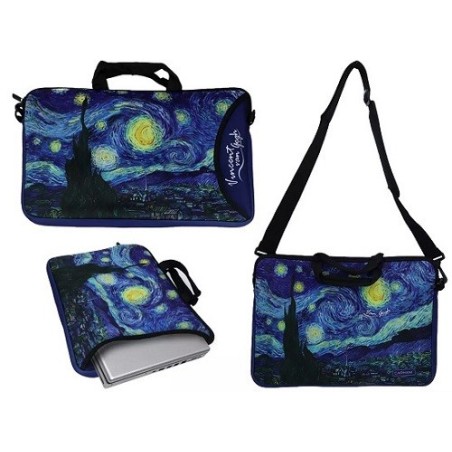 Valigetta porta pc con manici e tracolla - V. van Gogh, Notte stellata