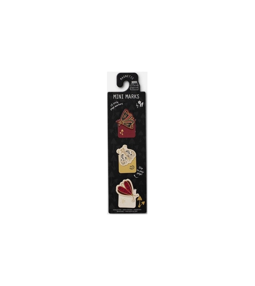 3 segnapagine a clip  magnetici– Falene Dorate- Bookaroo