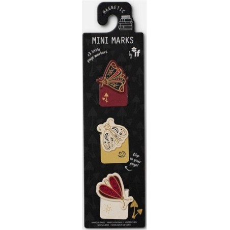 3 segnapagine a clip  magnetici– Falene Dorate- Bookaroo