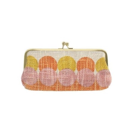 Pochette, portafoglio in cotone a clip 18x9cm -  Linea geometrica. Arte&bene.