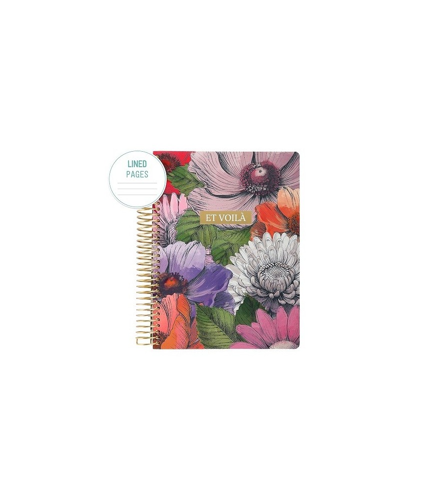 Taccuino spiralato 15x21 cm a righe. Linea Charming nature. Arte&bene.