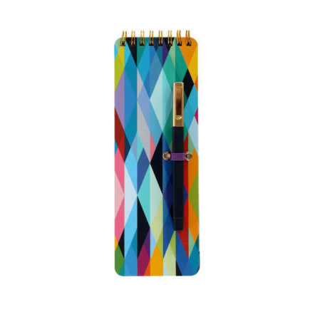 Bloc notes 7,5x21,5 cm con penna a  sfera