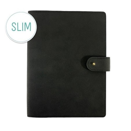 Taccuino notebook puntinato A5 con copertina vegana nero morbido.Arte&bene